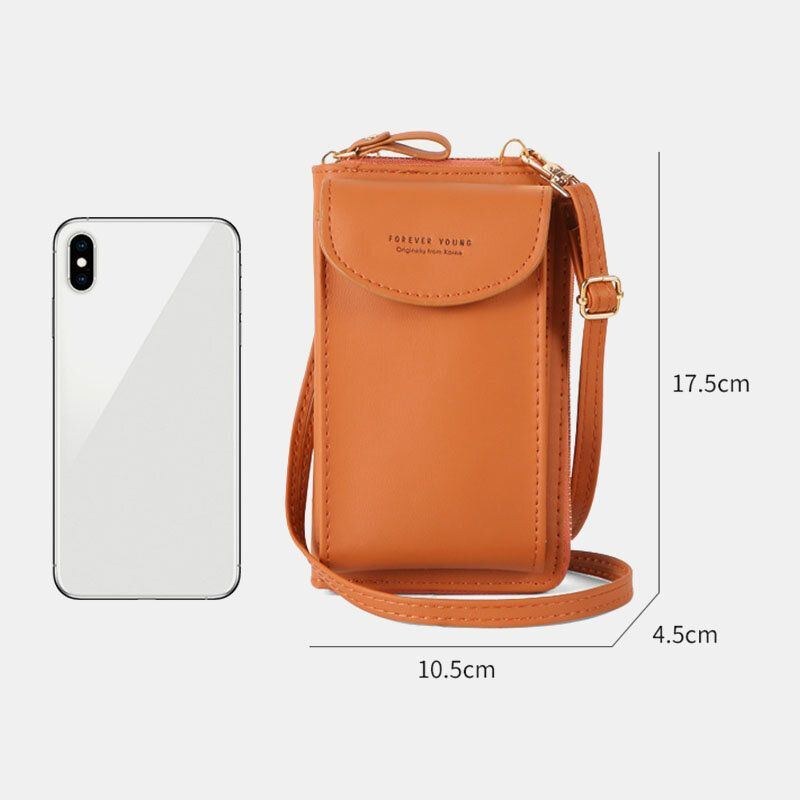 Dam Mini Vild Lång Pu-läderplånbok Casual 6.3 Tums Telefonväska Axelväska Crossbody-väska