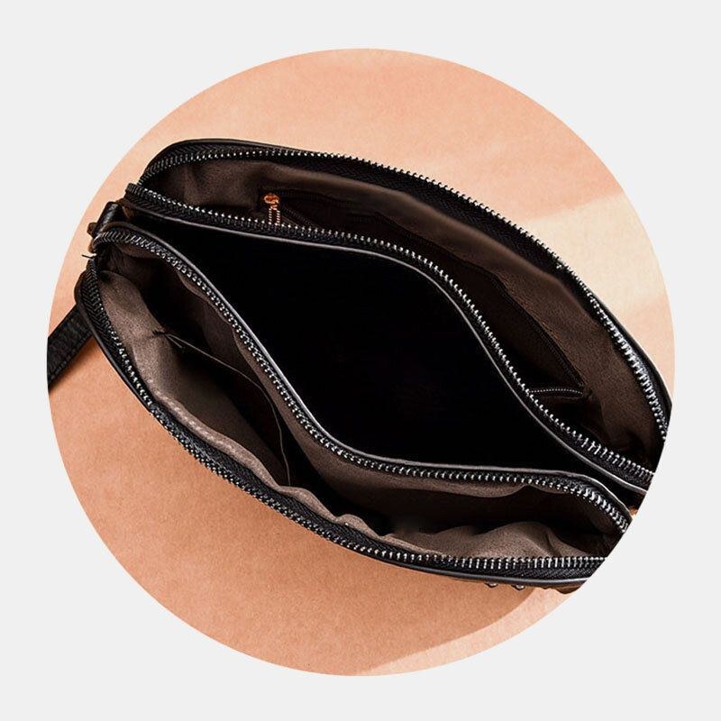 Dam Multi-fick Front Nit Dekorera Crossbody Bag Stor Kapacitet Avtagbar Axelrem Axelväska Handväska