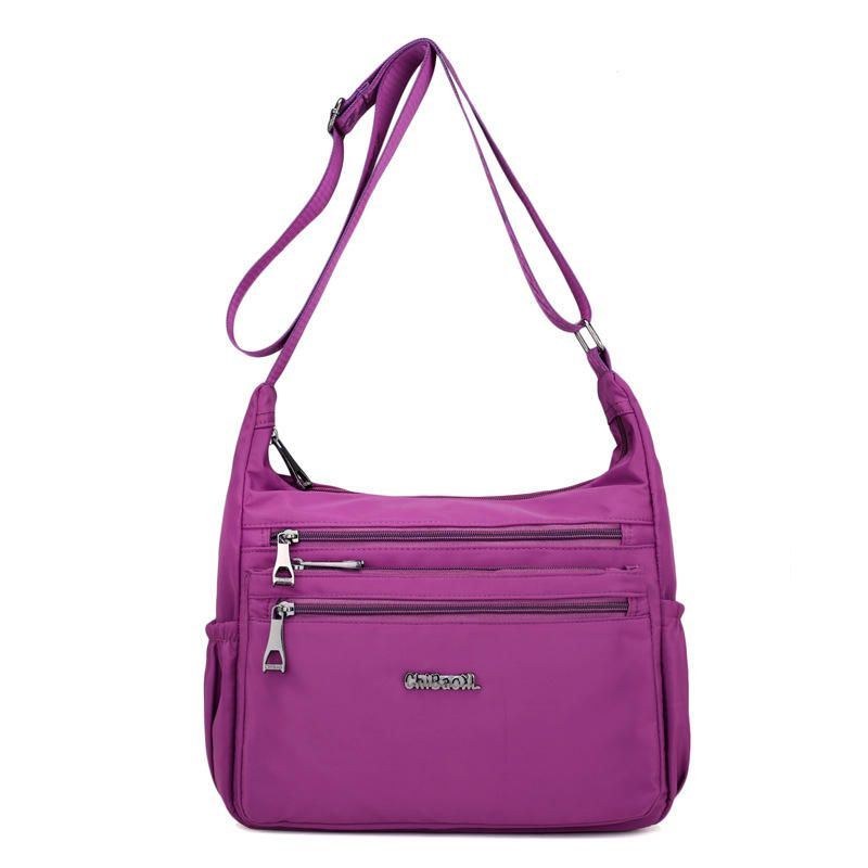 Dam Nylon Lätt Axelväskor Multi Pockets Crossbody Bag