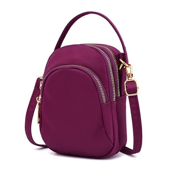 Dam Nylon Multi-pocket Telefonväska Crossbody-väska