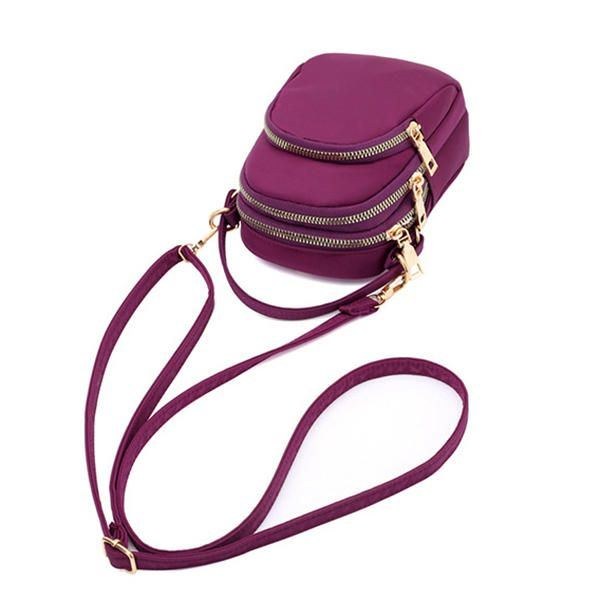 Dam Nylon Multi-pocket Telefonväska Crossbody-väska