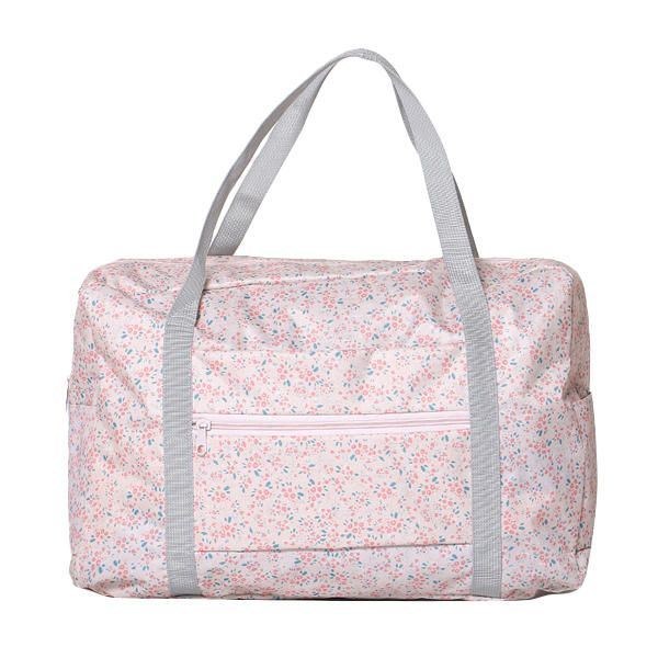 Dam Nylon Små Blommor Resväska Blommig Duffelbag Bagageväska Handväska