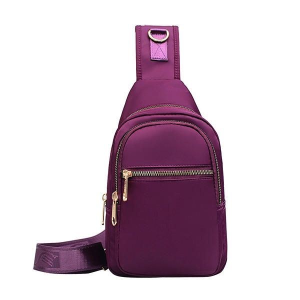 Dam Nylon Stor Kapacitet Crossbody-väska Med Flera Fickor