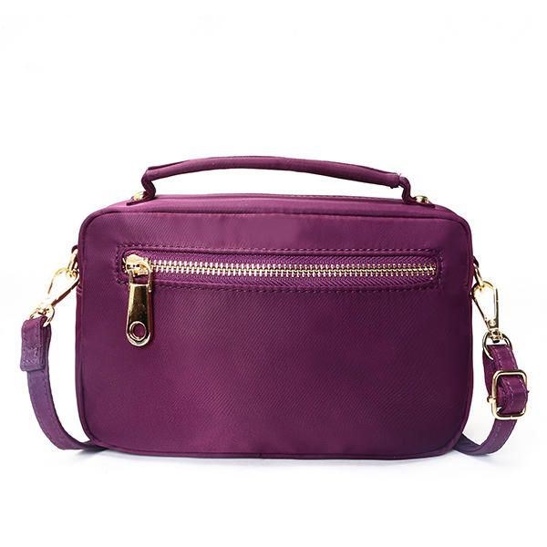 Dam Nylon Vattentät Multi Pocket Dragkedja Handväska Crossbody Bag