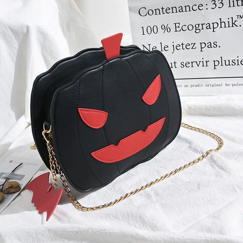 Dam Patchwork Kedjor Halloween Pumpkin Bag Crossbody Bag