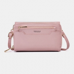 Dam Pu 6.3 Tums Telefon Solid Crossbody-väska Telefonväska Plånbok