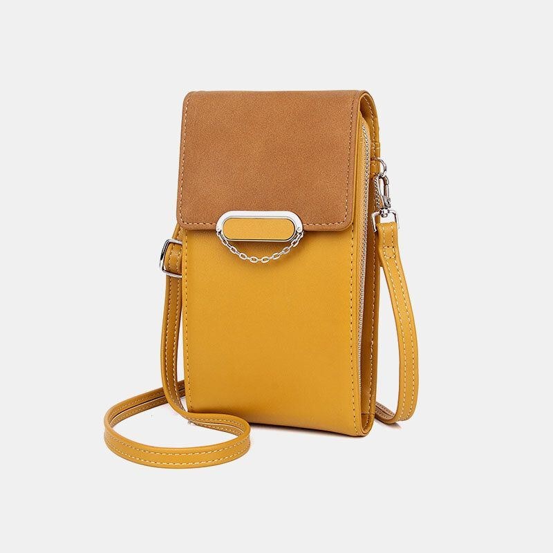 Dam Pu Läder Multi-carry Mode Casual Telefonväska Cross Body Bag