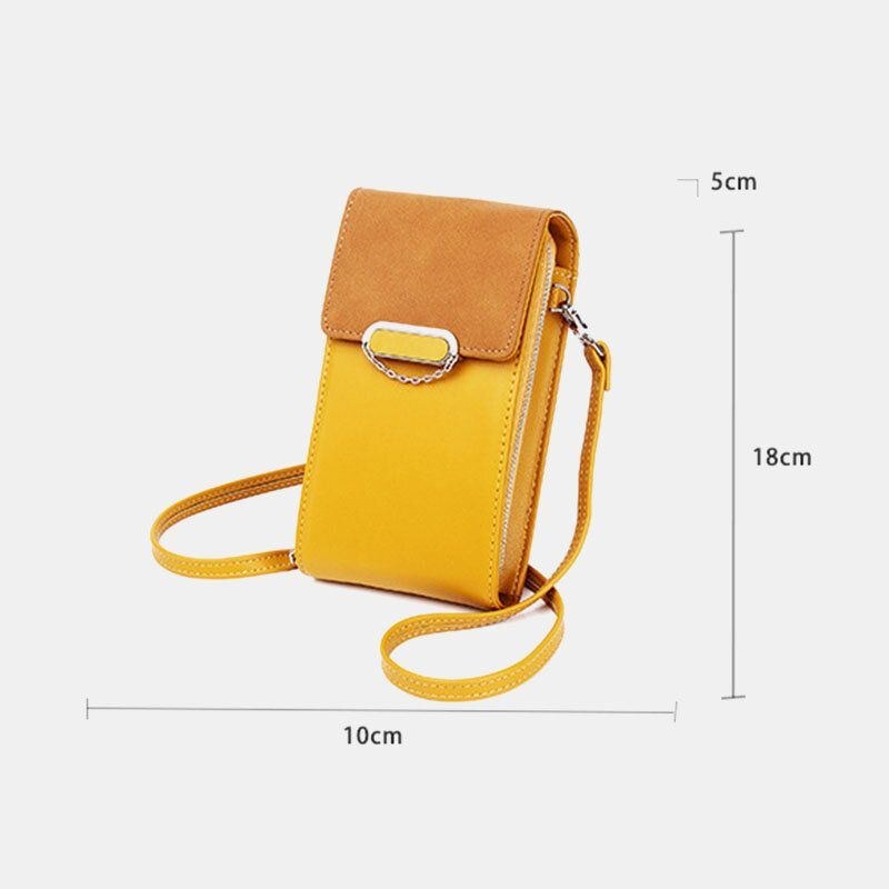 Dam Pu Läder Multi-carry Mode Casual Telefonväska Cross Body Bag