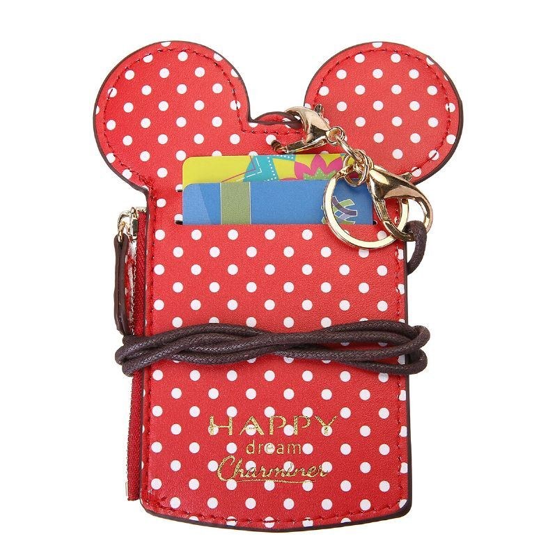 Dam Pu Läder Mus Form Polka Dot Mönster Multi-card Slot Korthållare Myntväska Crossbody-väskor