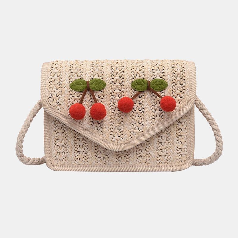 Dam Resor Sommar Beach Weave Halm Crossbody-väska