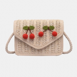 Dam Resor Sommar Beach Weave Halm Crossbody-väska