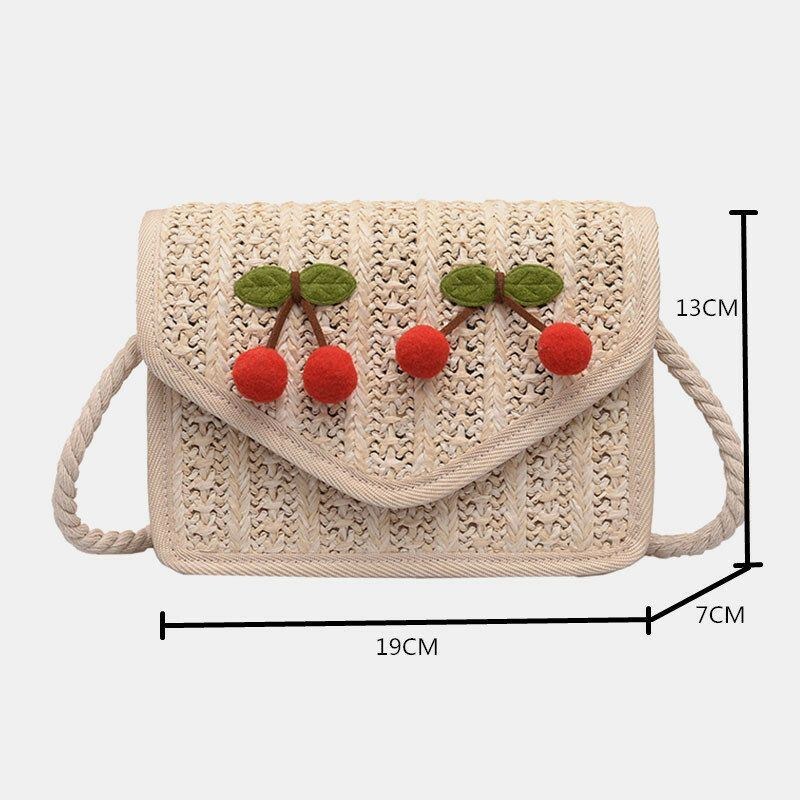 Dam Resor Sommar Beach Weave Halm Crossbody-väska