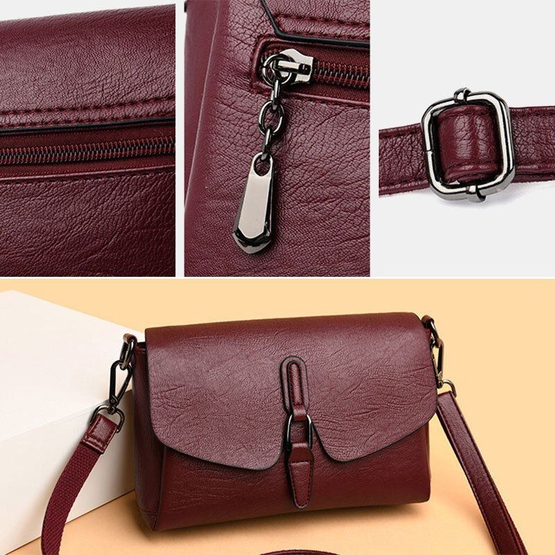 Dam Retro Konstläder Vattentät Magnetisk Axelväska 6.5 Tums Telefonväska Crossbody-väska