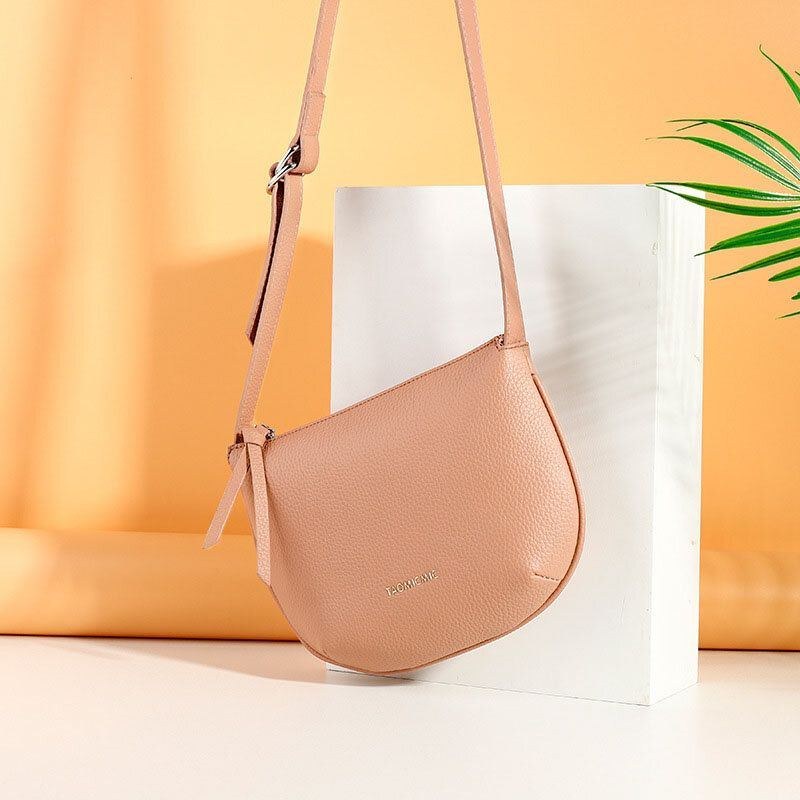 Dam Solid Pu Crossbody-väska Armhålaväska