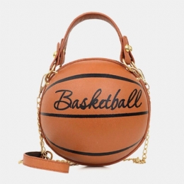 Dam Unik Design Basket Fotbollslook Mini Rund Väska Hangbag Mode Justerbar Axelväska Cross Body Bag