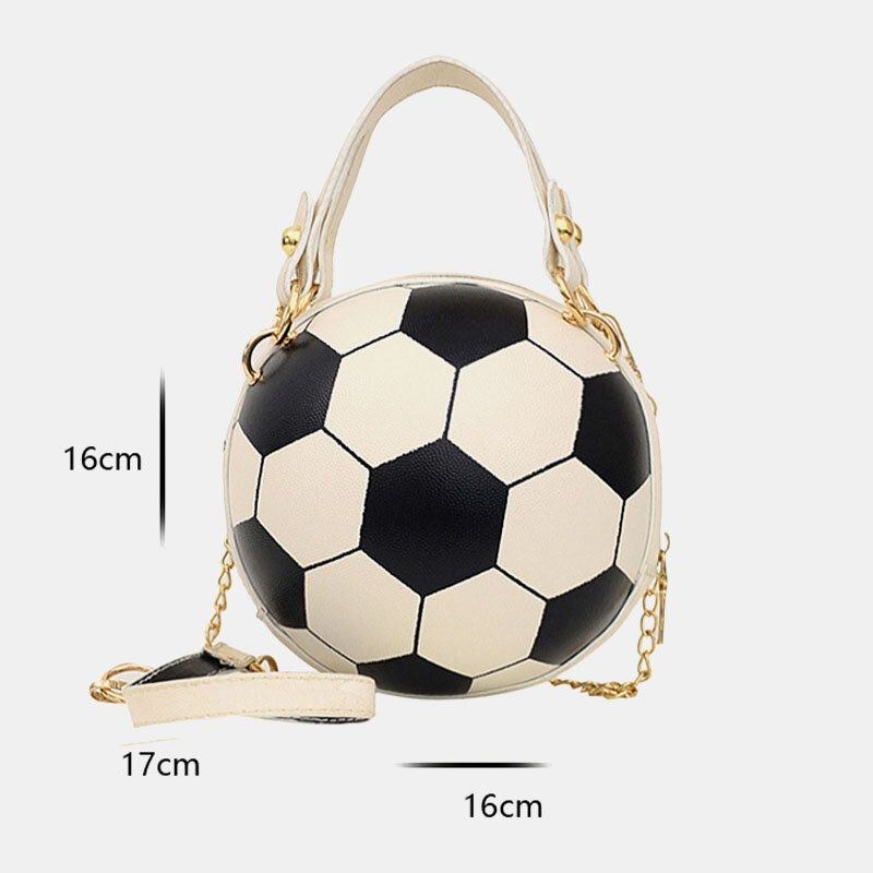 Dam Unik Design Basket Fotbollslook Mini Rund Väska Hangbag Mode Justerbar Axelväska Cross Body Bag