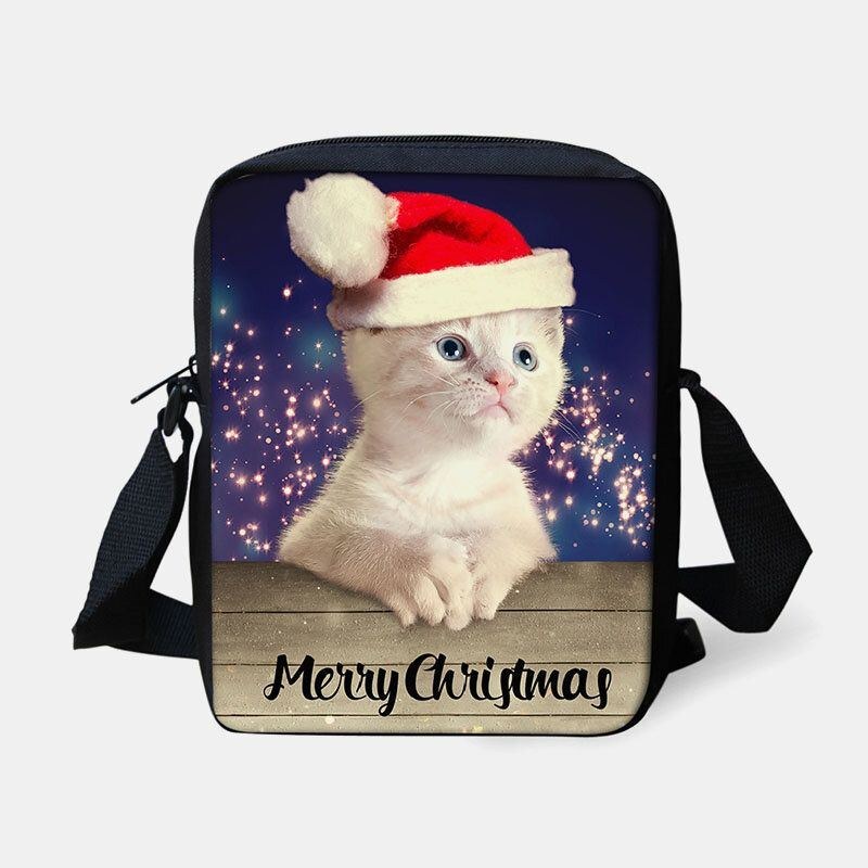 Dam Unisex Barn Jul Söt Hund Katt Djurtryck Liten Crossbody-väska Handväska