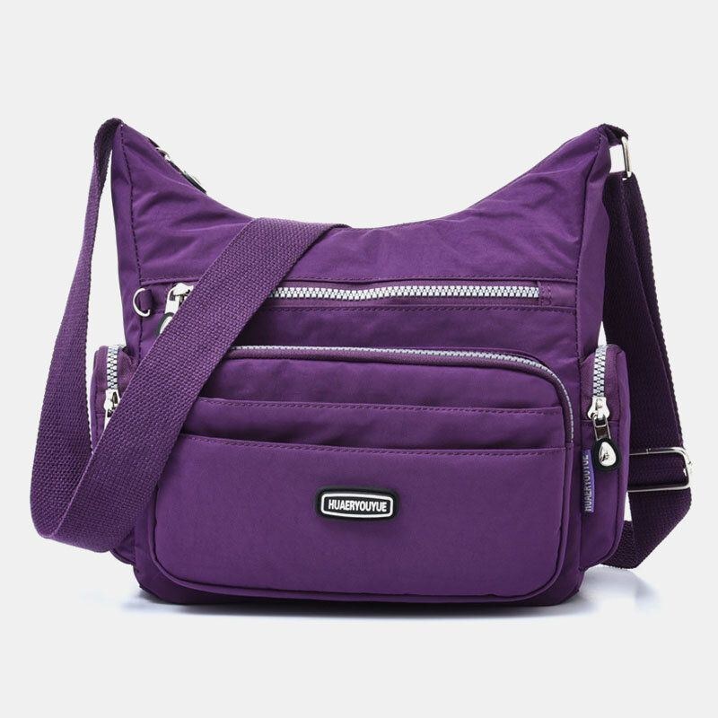 Dam Vattentät Multi-pocket Solid Casual Crossbody Bag Axelväska