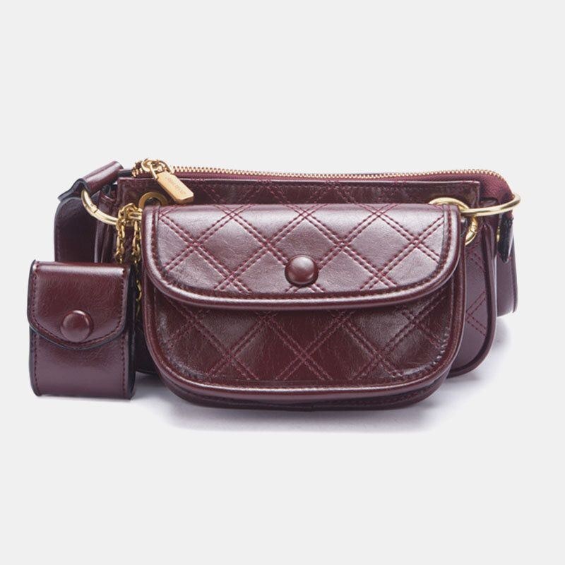 Dammode 3st Argyle Solid Axelväska Crossbody-väska