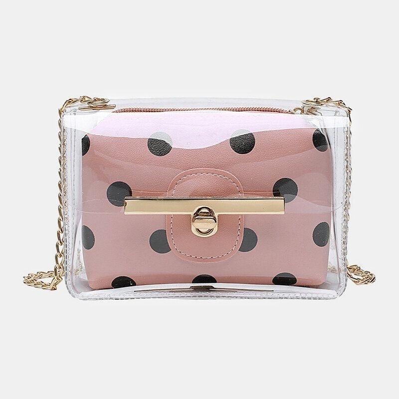 Kvinnor 2st Dot Chains Pvc Crossbody-väska