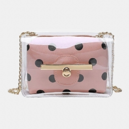 Kvinnor 2st Dot Chains Pvc Crossbody-väska