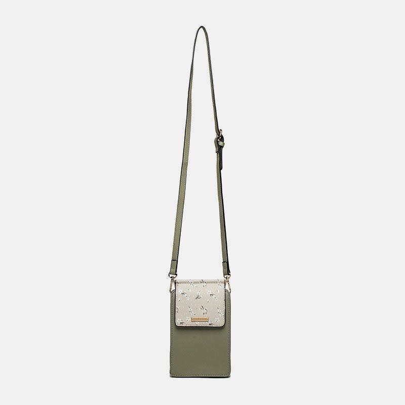 Kvinnor 6.5 Tums Telefonhållare 6 Kortplats Floral Crossbody Bag