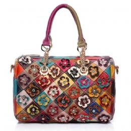 Kvinnor Elegant Flower Patchwork Crossbody-väska Handväska