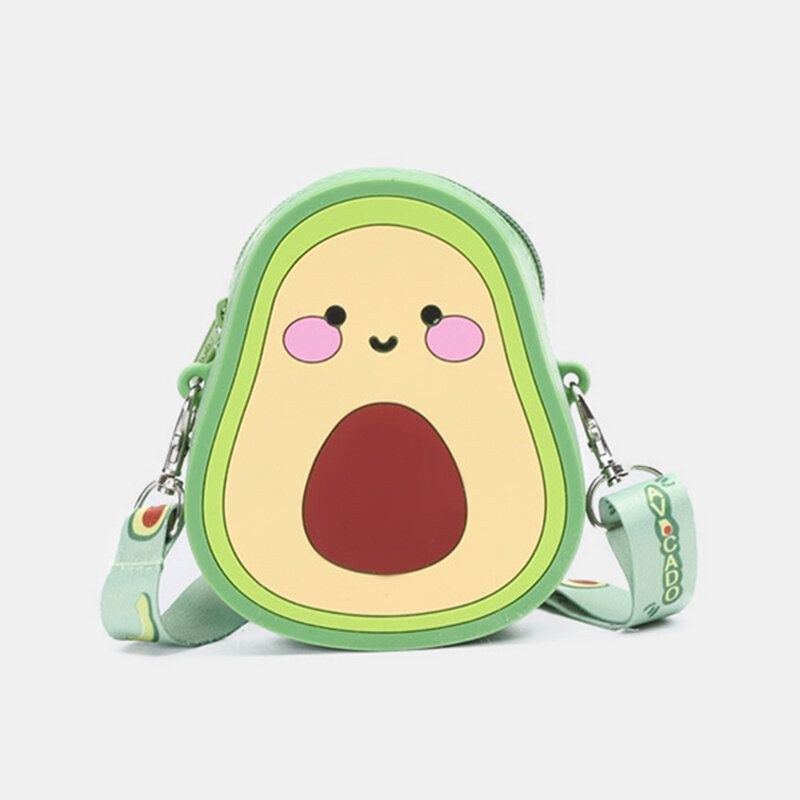 Kvinnor Söt Strawberry Avocado Rubber Mini Crossbody-väska