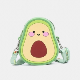 Kvinnor Söt Strawberry Avocado Rubber Mini Crossbody-väska