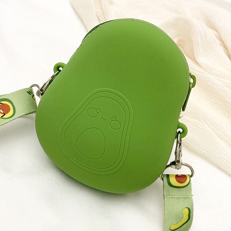 Kvinnor Söt Strawberry Avocado Rubber Mini Crossbody-väska