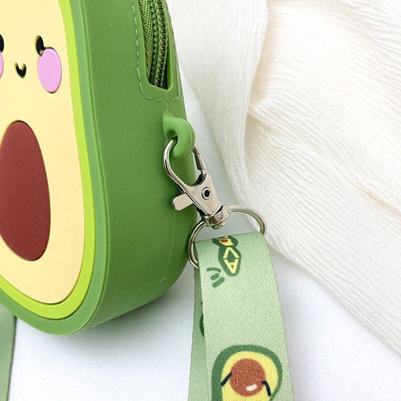 Kvinnor Söt Strawberry Avocado Rubber Mini Crossbody-väska