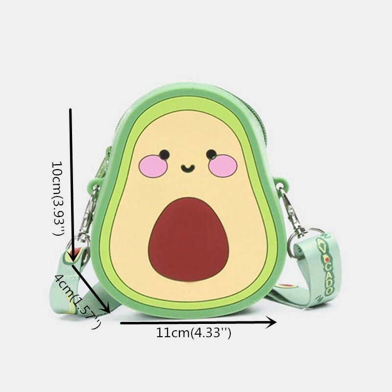 Kvinnor Söt Strawberry Avocado Rubber Mini Crossbody-väska