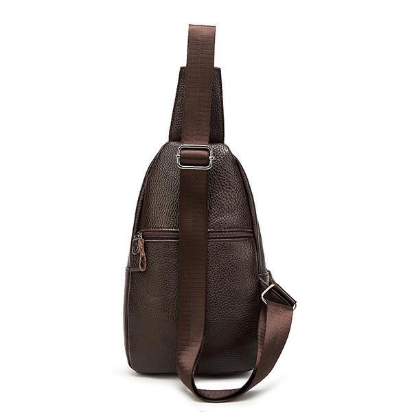 Män Kvinnor Bröstväska I Äkta Läder Mode Retro Casual Crossbody-väska Med 3 Färger