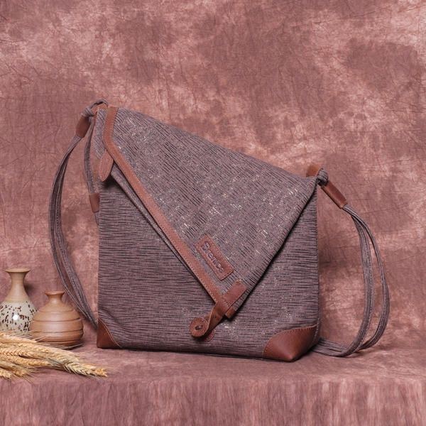 Slitstark Canvas Axelremsväska För Mode Avslappnad Crossbody