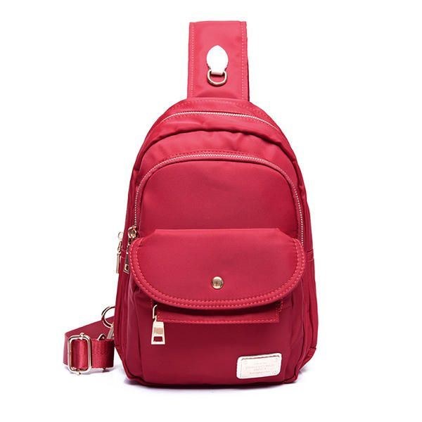 Stor Kapacitet Dam Nylon Vattentät Bröstväska Outdoor Crossbody Bag