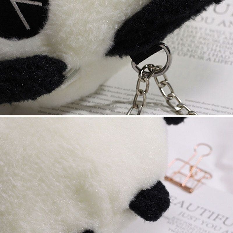 Vinter-os För Kvinnor I Peking 2022 Söt Panda Dacron Chain Crossbody-väska