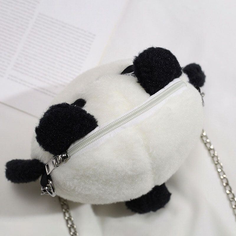 Vinter-os För Kvinnor I Peking 2022 Söt Panda Dacron Chain Crossbody-väska