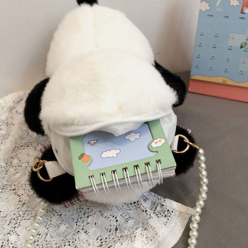 Vinter-os För Kvinnor Peking 2022 Dacron Cute Panda Crossbody Bag Axelväska