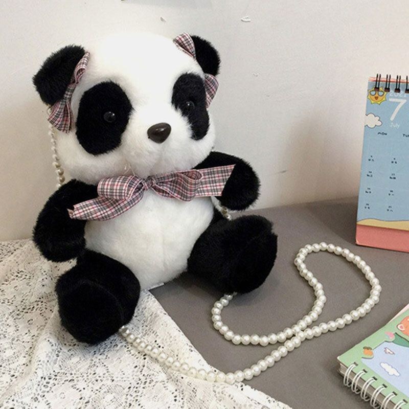 Vinter-os För Kvinnor Peking 2022 Dacron Cute Panda Crossbody Bag Axelväska