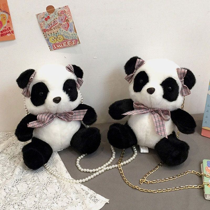 Vinter-os För Kvinnor Peking 2022 Dacron Cute Panda Crossbody Bag Axelväska