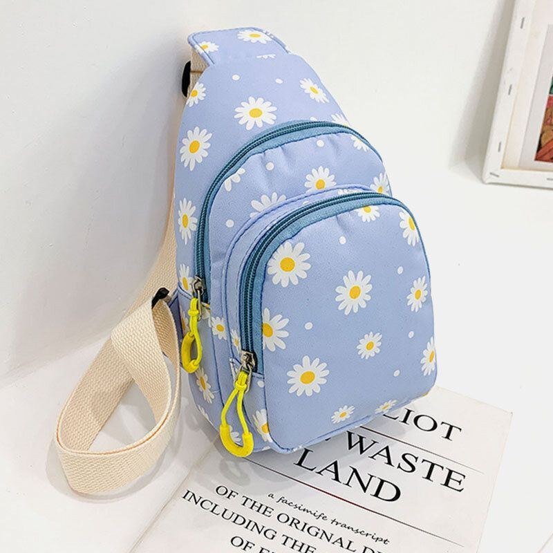 Women Daisy Printed Casual Chest Bag Crossbody Bag