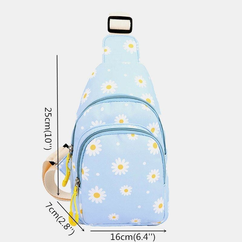 Women Daisy Printed Casual Chest Bag Crossbody Bag