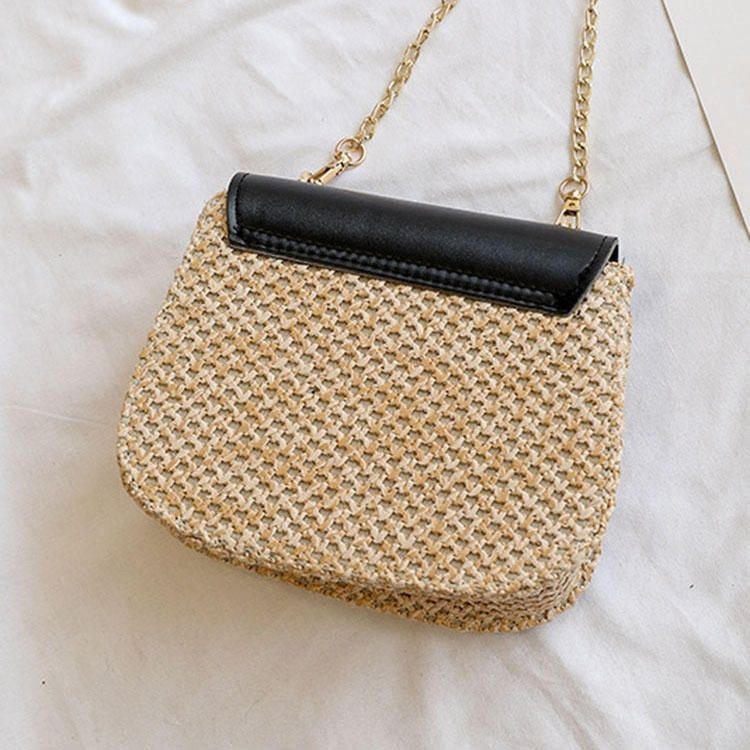 Women Woven Flap Chain Crossbody Bag Axelväska