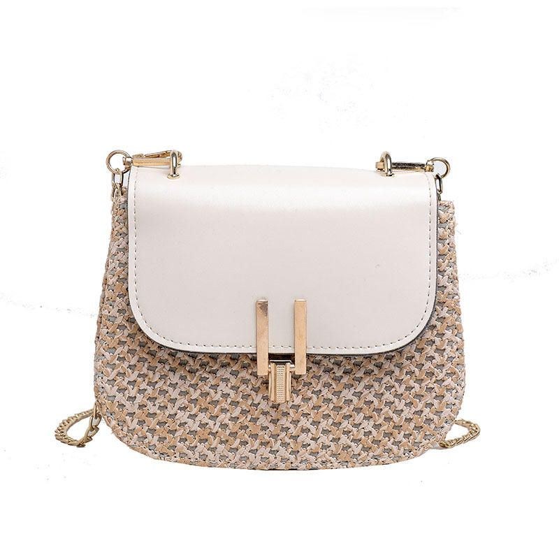 Women Woven Flap Chain Crossbody Bag Axelväska