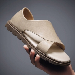 Kohud För Män Andas Ihålig Mjuk Botten Öppen Tå Slip On Casual Sandaler