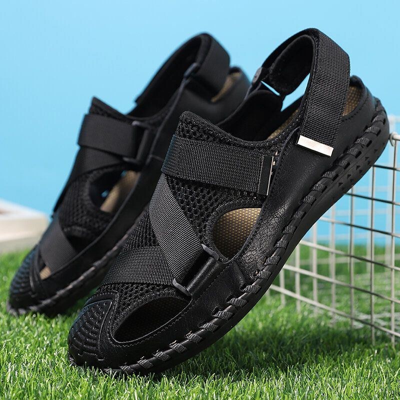 Kohud För Män Andas Med Stängd Tå Halkfri Mjuk Casual Outdoor Sandaler