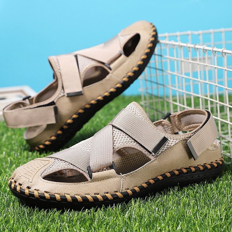 Kohud För Män Andas Med Stängd Tå Halkfri Mjuk Casual Outdoor Sandaler