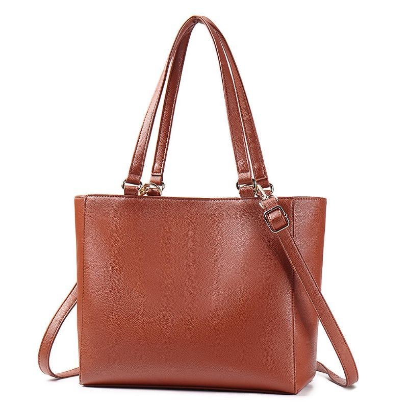 Brenice För Män Kvinnor Brief Muti-pocket Handväska Solid Shopping Axelväska Crossbody Väska