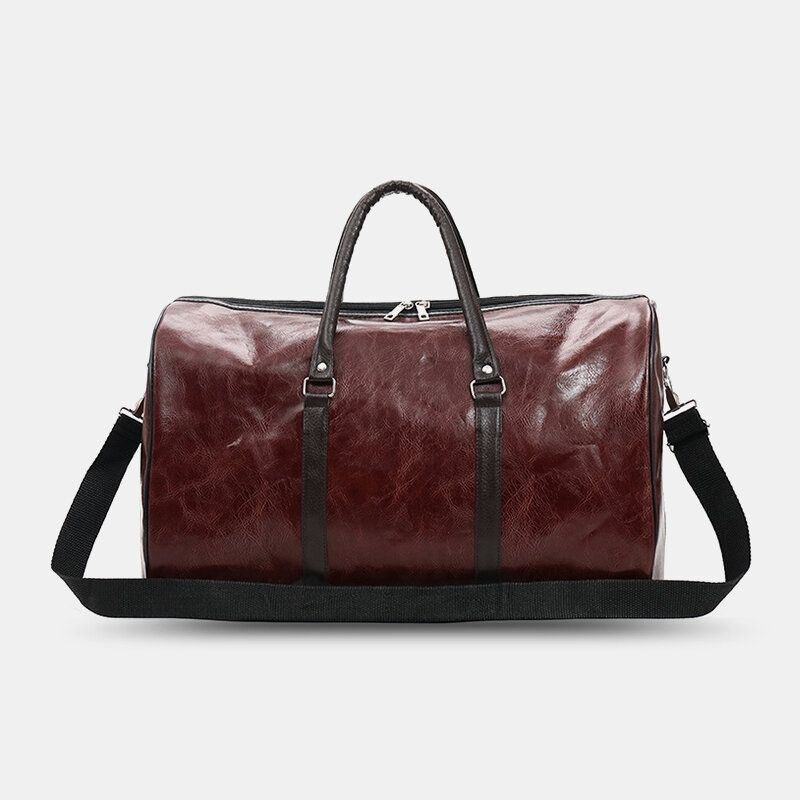 Dam & Herr Läder Retro Handväska Med Stor Kapacitet Business Bagageväska Axelväska Crossbody-väska