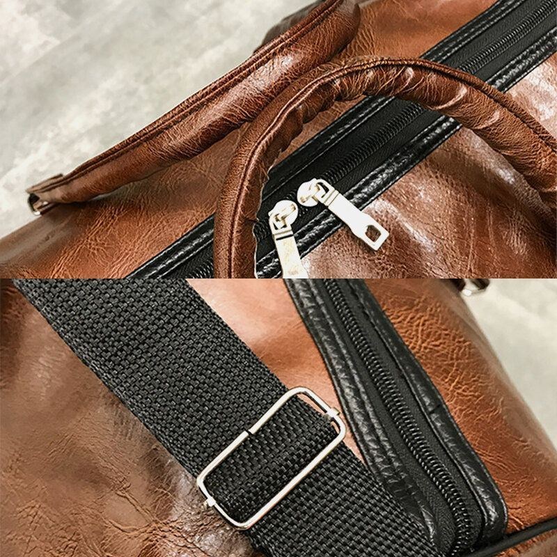 Dam & Herr Läder Retro Handväska Med Stor Kapacitet Business Bagageväska Axelväska Crossbody-väska